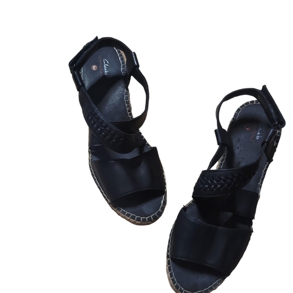 10 Clark's black wedges - Picture 3 of 9